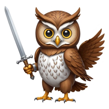 An owl fighting with a sword. sticker