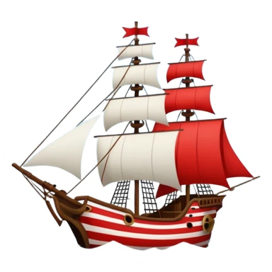 red and white lines pirate ships sticker