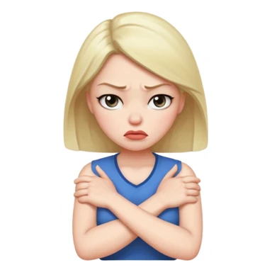 frustrated with arms crossed and pouty face  sticker