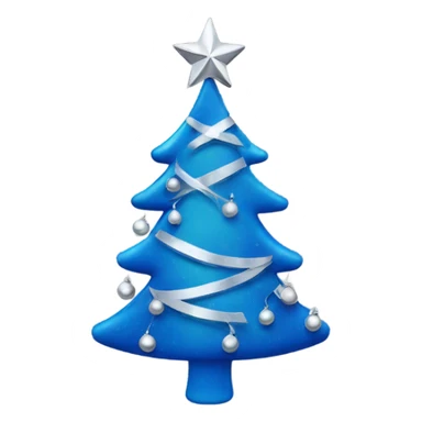 Blue Christmas tree with silver decorations sticker