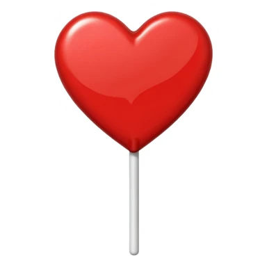 red heart-shaped lollipop on a stick sticker