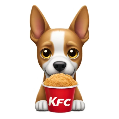 Un dog eating a kfc bucket sticker