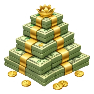 money in a glitter $  sticker