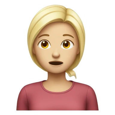 Blonde girl feeling sick sticker