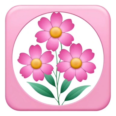 Polaroid photo of pink flowers sticker