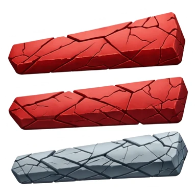 i want an hp bar for my discord bot which is text fight bot, i want a total of 3 emojis, left edge of hp bar, right edge of hp bar, middle of hp bar, i want the hp bar to look cracky and rocky like blood in rock sticker