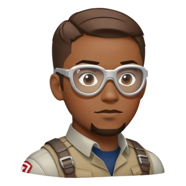 sam wilson with short hair, side-whiskers, and wear red-white safety glasses from  from captain america: civil war sticker