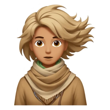 person living in desert just face, hair showing, eccentric  sticker