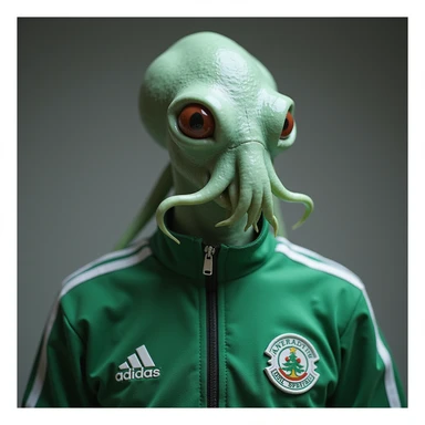 realistic squid game player in green tracksuit, photorealistic style sticker