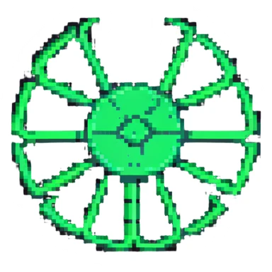 radiation symbol in pixel art style sticker