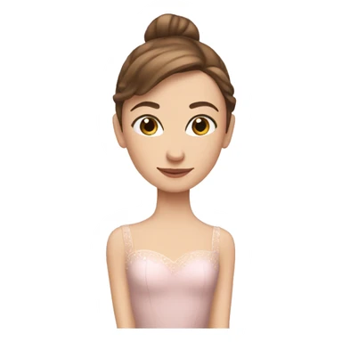 Caucasian ballerina with brown hair sticker
