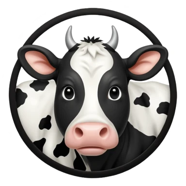 circle filled with cow print sticker