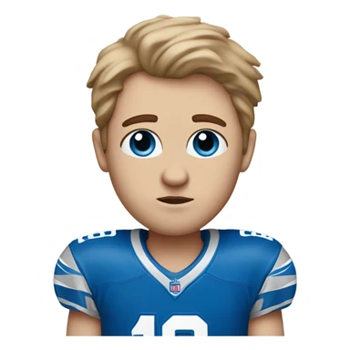 Sad detroit lions fan white with blue eyes sticker