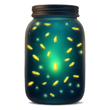 A glowing jar filled with fireflies sticker
