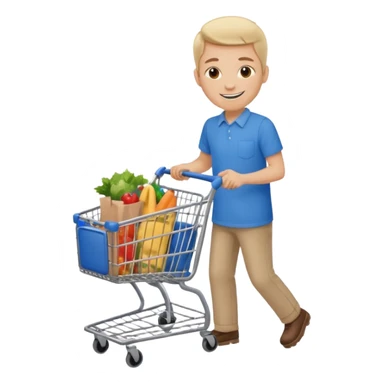 Pushing a shopping cart sticker