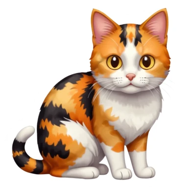 full body anxious looking colourful patchy calico tabby cat sticker