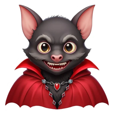 Vampire Pet, Bat in red collar cloak sticker