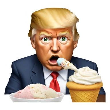 Donald Trump eating Icecream sticker