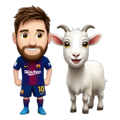 Messi with a goat sticker