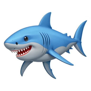 Un tiburón con tenis azules  sticker