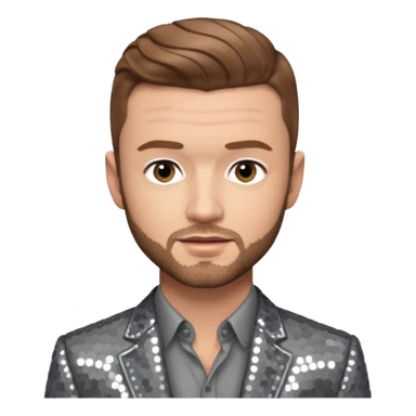 Justin Timberlake with light brown hair, grey sequin tour outfit  sticker