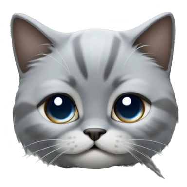 Un gato Scotish fold colorpoint con el lomo gris claro y la cara, las patas y la el rabo se van cambian gradualmente a un gris más oscuro. Ojos azules claro y cara simpática  sticker