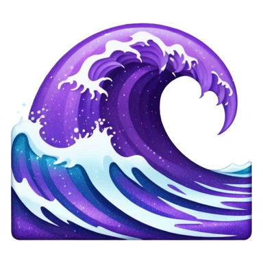 glitter purple cian wave ocean sticker
