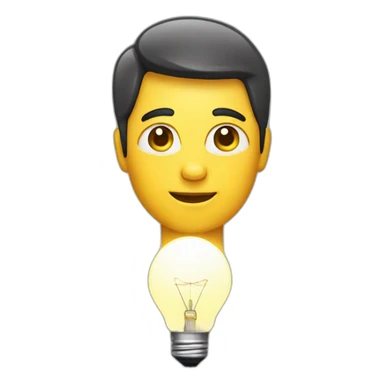 Person with an illuminated lightbulb above their head sticker
