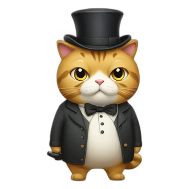 Fat cat dressed like Sherlock holmes sticker