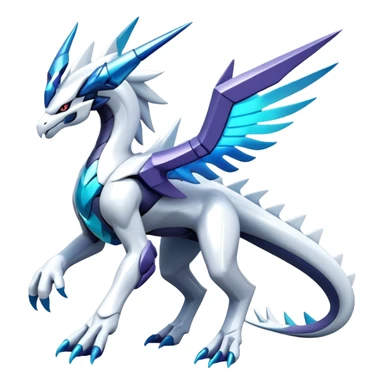 Futuristic Modern Shiny Cyber-Suicune-Dialga-Reshiram-Creature, (full body) sticker