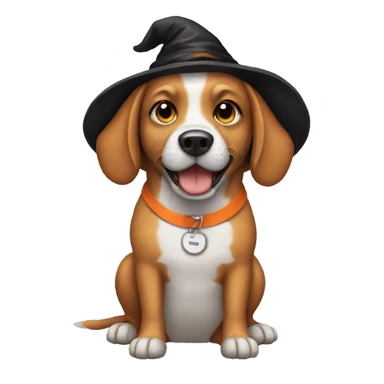 Dog wearing a Halloween costume sticker