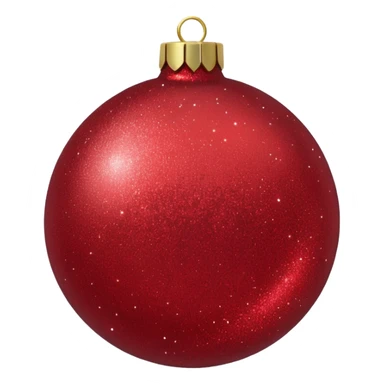 Red glitter ball ornament, matte sticker