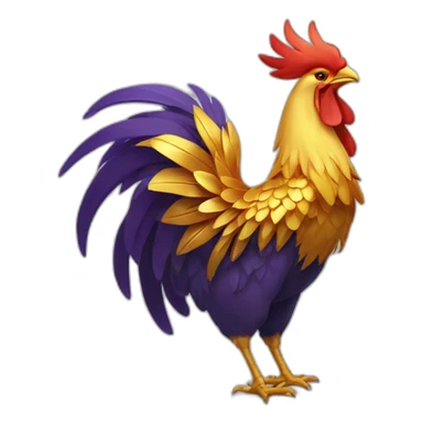proud and howling golden phoenix rooster with a crown on its head sticker