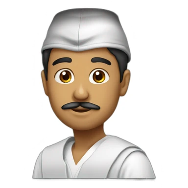 Arabic boy with mustache and graduation hat sticker