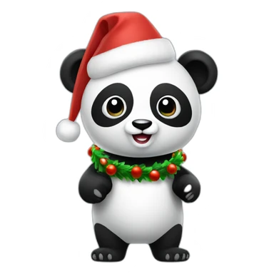 full body christmas panda in vr headset sticker