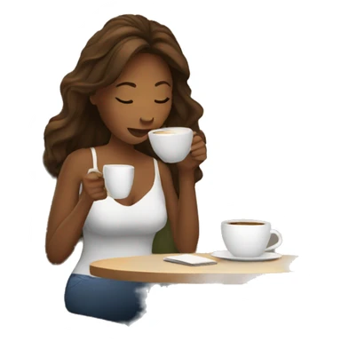 Woman reading while drinking coffee sticker