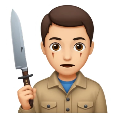 Knife in hand funny sticker