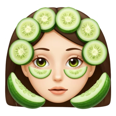 A girl with cucumber in her eyes sticker