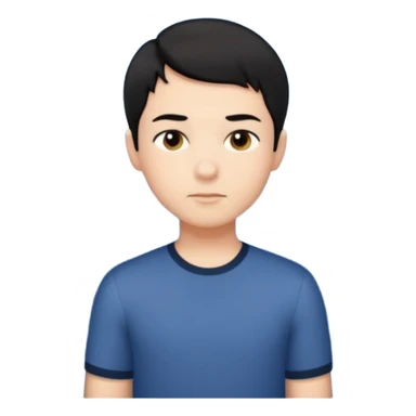 An Emoji of boy with short black hair, who can be described by three words: perfectionist, air, ocean sticker