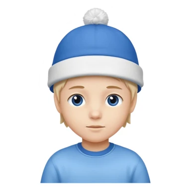 kid with blue and white hat sticker