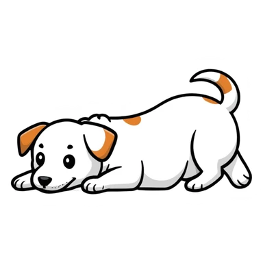 Laughing dog rolling on floor sticker