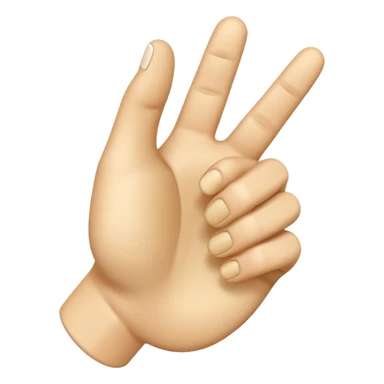 A 3D emoji in iOS emoji aesthetic style of a hand making a trigger-like gesture, with the index finger extended forward and the thumb raised upward, other fingers folded, clean white background, glossy and smooth Apple-style design

 sticker