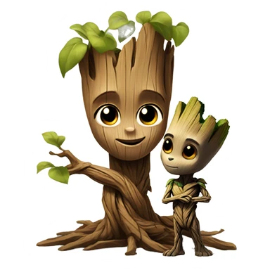 Groot with tweety sticker