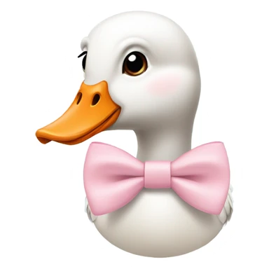 goose wearing light pink bow around its neck sticker