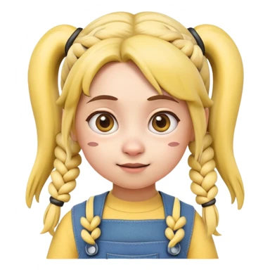 cute girl minion with pigtails sticker