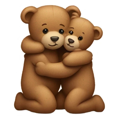 two teddy bear hug with love sticker
