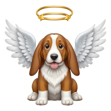 Basset hound with angel wings  sticker