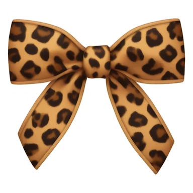 Leopard print bow sticker