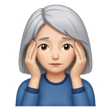 face palm woman with gray hair sticker