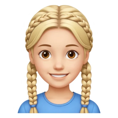 Girl with twin braids sticker